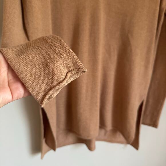Aritzia Babaton Women's Sweater Camel Tan Wool Linen Blend Tunic Capsule - Picture 7 of 12